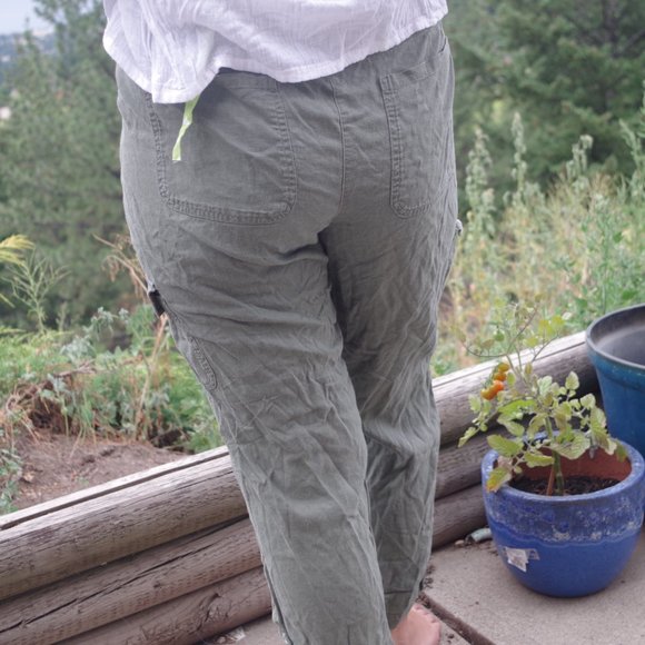 Green Cargo Chico's Linen Blend Plus Size - Picture 6 of 6